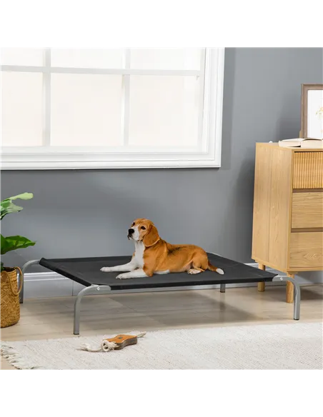 PawHut Elevated Pet Bed Cooling Raised Cot Style Bed for Large Medium Sized Dogs with Non-slip Pads Steel Frame Breathable Mesh 