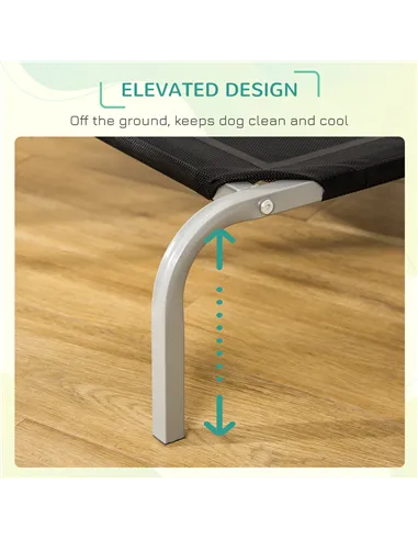 PawHut Elevated Pet Bed Cooling Raised Cot Style Bed for Large Medium Sized Dogs with Non-slip Pads Steel Frame Breathable Mesh 