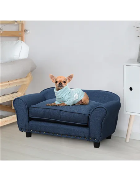PawHut Dog Sofa for XS and S Size Dogs, Pet Chair Couch with Thick Sponge Padded Cushion, Kitten Lounge Bed with Washable Cover,