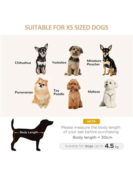 PawHut Dog Sofa for XS and S Size Dogs, Pet Chair Couch with Thick Sponge Padded Cushion, Kitten Lounge Bed with Washable Cover,