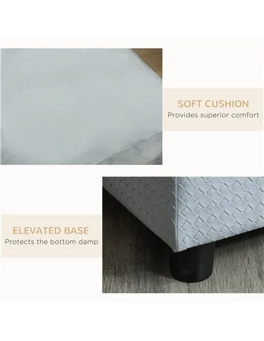 PawHut Pet Sofa Chair, with Storage, Cushion, for Small Dogs, Cats - Light Grey