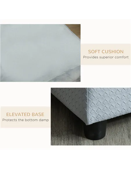 PawHut Pet Sofa Chair, with Storage, Cushion, for Small Dogs, Cats - Light Grey
