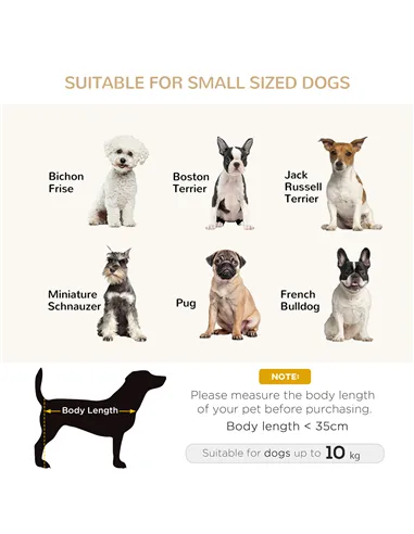 PawHut Dog Sofa Bed for Small-Sized Dogs, Elevated Pet Chair with PU Cover, Soft Cushion, Cat Couch Lounger with Anti-slip Legs 