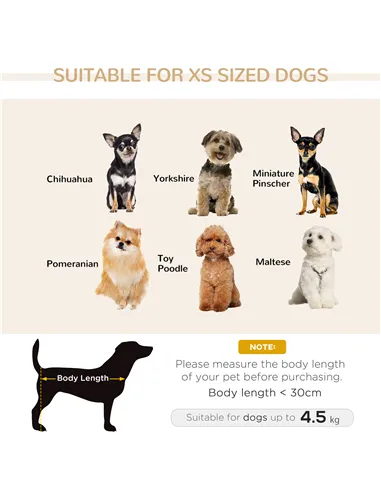 PawHut Dog Sofa Bed for XS-Sized Dogs, Cat Sofa with Soft Cushion, Pet Chair Lounge with Washable Cover, Removable Legs, Wooden 