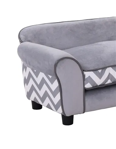 PawHut Dog Sofa Bed for XS-Sized Dogs, Cat Sofa with Soft Cushion, Pet Chair Lounge with Washable Cover, Removable Legs, Wooden 