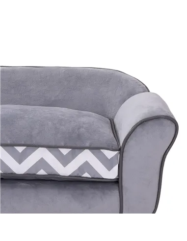 PawHut Dog Sofa Bed for XS-Sized Dogs, Cat Sofa with Soft Cushion, Pet Chair Lounge with Washable Cover, Removable Legs, Wooden 