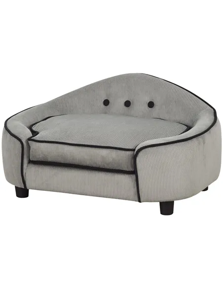 PawHut Dog Sofa for XS and S Size Dogs, Pet Chair Bed with Soft Cushion, Cat Sofa  Couch with Washable Cover, Wooden Frame, 66.5