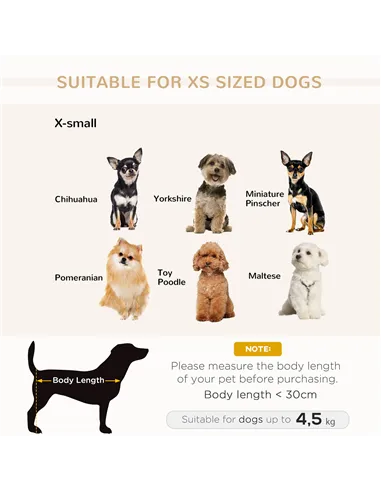 PawHut Dog Sofa Pet Couch for XS Dogs w/ Removable Sponge Padded Cushion - Grey