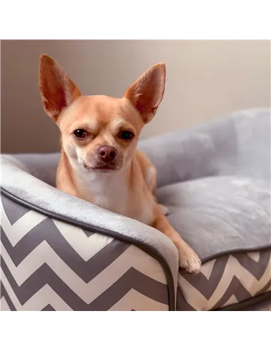 PawHut Dog Sofa Pet Couch for XS Dogs w/ Removable Sponge Padded Cushion - Grey