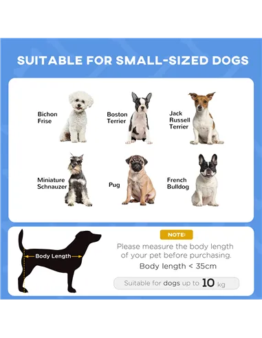 PawHut Raised Dog Bed Waterproof Elevated Pet Cot with Breathable Mesh UV Protection Canopy Blue, for Small Dogs, 61 x 46 x 62cm