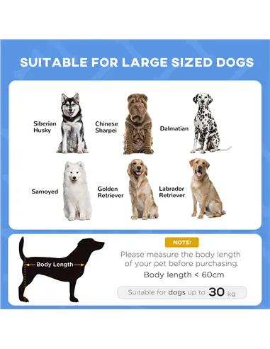 PawHut Raised Dog Bed Waterproof Elevated Pet Cot with Breathable Mesh UV Protection Canopy Blue, for Large Dogs, 92 x 76 x 90cm