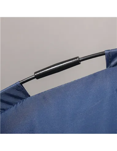 PawHut Raised Dog Bed Waterproof Elevated Pet Cot with Breathable Mesh UV Protection Canopy Blue, for Medium Dogs, 76 x 61 x 73c