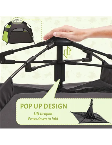 PawHut Foldable Dog Cat Tent with Water-Resistant Oxford, Carry Bag for Extra Large Dog, Green