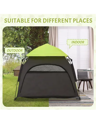 PawHut Foldable Dog Cat Tent with Water-Resistant Oxford, Carry Bag for Extra Large Dog, Green