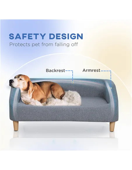 PawHut Dog Sofa, pet Bed, with Soft Cushion, Washable Cover, for Small, Medium & Large Dogs - Grey