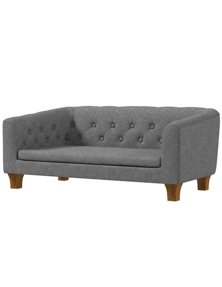 PawHut Dog Sofa Bed w/ Soft Cushion for Medium Dogs - Grey