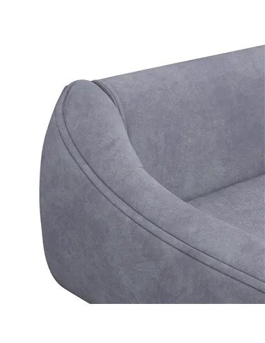 PawHut Dog Couch with Soft Cushion, Pet Sofa Bed with Wooden Frame, Removable Cover, for Medium and Large Dogs, Grey