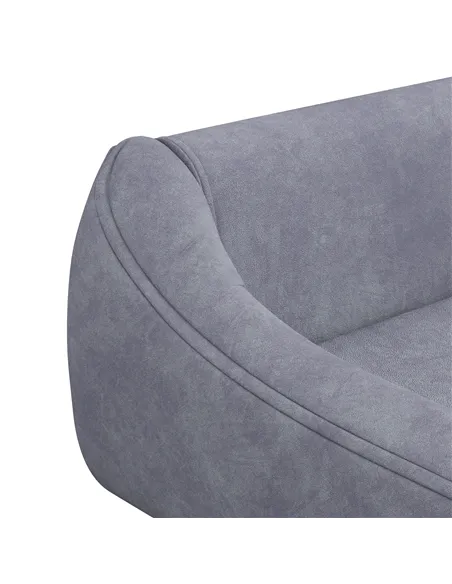PawHut Dog Couch with Soft Cushion, Pet Sofa Bed with Wooden Frame, Removable Cover, for Medium and Large Dogs, Grey