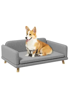 PawHut Pet Sofa for Medium Dogs, with Water-Resistant Fabric, Four Legs - Grey