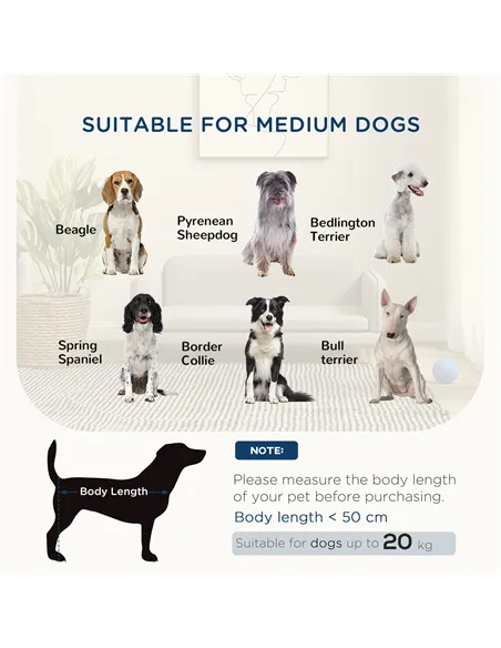 PawHut Pet Sofa for Medium Dogs, with Water-Resistant Fabric, Four Legs - Grey