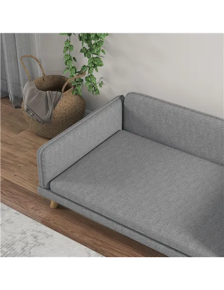 PawHut Pet Sofa for Medium Dogs, with Water-Resistant Fabric, Four Legs - Grey