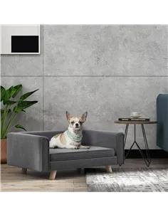 PawHut Elevated Dog Sofa Bed, with Cushion, for Medium and Small Dogs, Grey 2