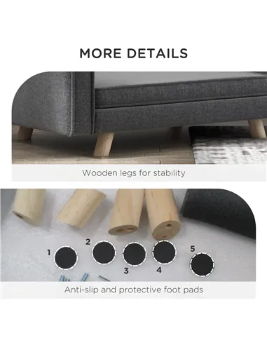 PawHut Elevated Dog Sofa Bed, with Cushion, for Medium and Small Dogs, Grey