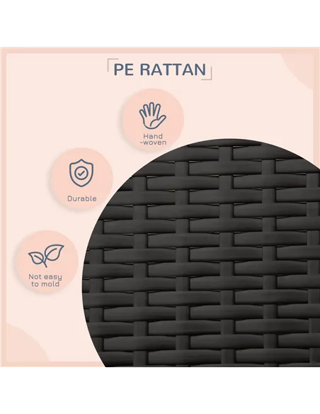 PawHut Wicker Dog Bed, Elevated Rattan Dog House with Removable Cushion and Canopy, for Small and Medium Dogs, 98 x 69 x 70cm - 