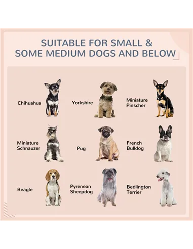 PawHut Wicker Dog Bed, Elevated Rattan Dog House with Removable Cushion and Canopy, for Small and Medium Dogs, 98 x 69 x 70cm - 