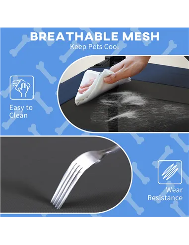 PawHut Cooling Raised Pet Bed w/ Washable Breathable Mesh, for Mini Small Dogs, 61 x 46 x 63cm - Dark Blue