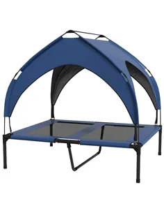 PawHut Cooling Raised Pet Bed w/ Washable Breathable Mesh, for Medium, Large Dogs, 91 x 76 x 89cm - Dark Blue