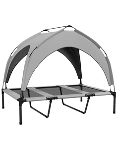 PawHut Cooling Raised Pet Bed w/ Washable Breathable Mesh, for Large Dogs, 106 x 76 x 94cm - Light Grey