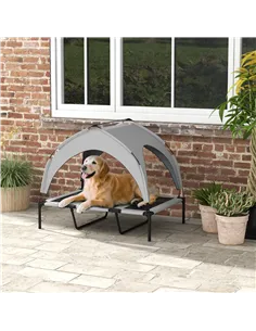 PawHut Cooling Raised Pet Bed w/ Washable Breathable Mesh, for Large Dogs, 106 x 76 x 94cm - Light Grey 2