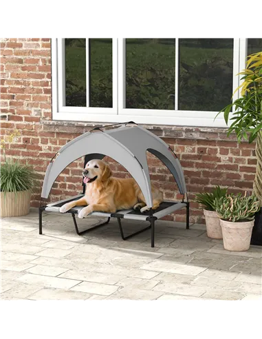 PawHut Cooling Raised Pet Bed w/ Washable Breathable Mesh, for Large Dogs, 106 x 76 x 94cm - Light Grey