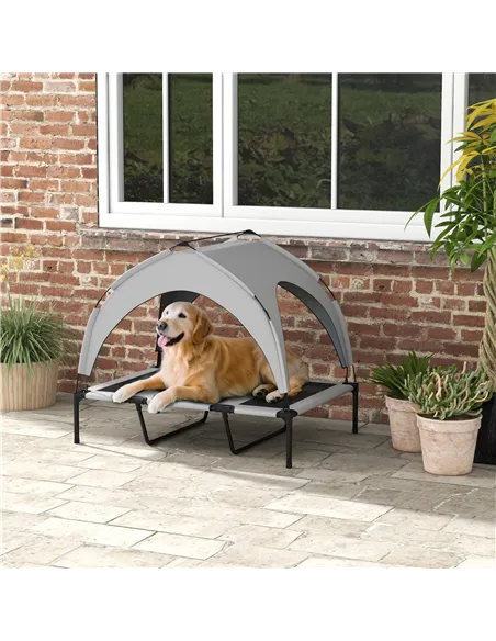 PawHut Cooling Raised Pet Bed w/ Washable Breathable Mesh, for Large Dogs, 106 x 76 x 94cm - Light Grey