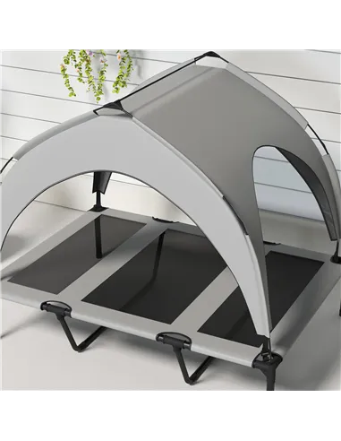 PawHut Cooling Raised Pet Bed w/ Washable Breathable Mesh, for Large Dogs, 106 x 76 x 94cm - Light Grey