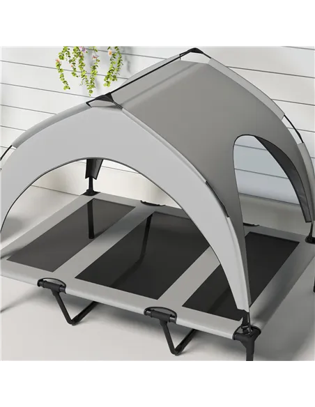 PawHut Cooling Raised Pet Bed w/ Washable Breathable Mesh, for Large Dogs, 106 x 76 x 94cm - Light Grey