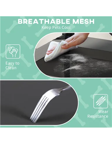 PawHut Cooling Raised Pet Bed w/ Washable Breathable Mesh, for Small Medium Dogs, 76 x 61 x 69.5cm - Light Grey