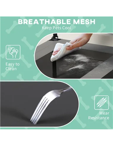 PawHut Cooling Raised Pet Bed w/ Washable Breathable Mesh, for Medium, Large Dogs, 91 x 76 x 89cm - Light Grey