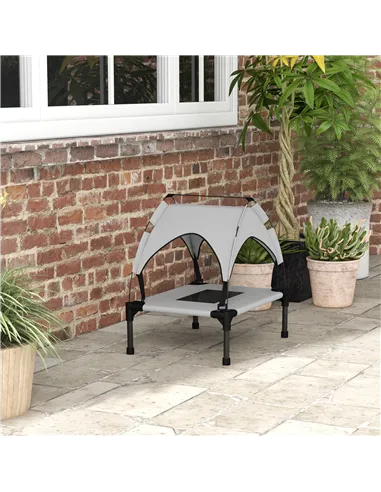 PawHut Cooling Raised Pet Bed w/ Washable Breathable Mesh, for Mini Small Dogs, 61 x 46 x 63cm - Light Grey