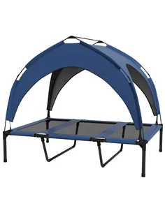 PawHut Cooling Raised Pet Bed w/ Washable Breathable Mesh, for Large Dogs, 106 x 76 x 94cm - Dark Blue