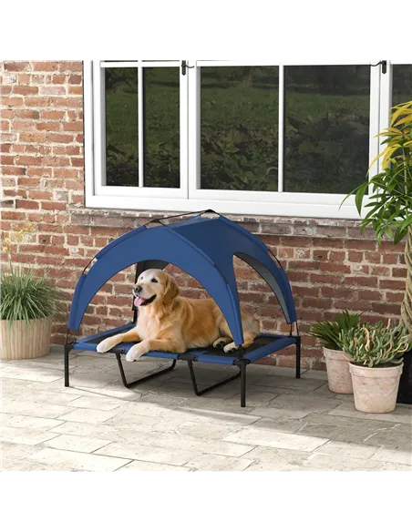 PawHut Cooling Raised Pet Bed w/ Washable Breathable Mesh, for Large Dogs, 106 x 76 x 94cm - Dark Blue