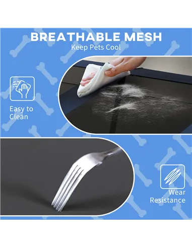 PawHut Cooling Raised Pet Bed w/ Washable Breathable Mesh, for Large Dogs, 106 x 76 x 94cm - Dark Blue