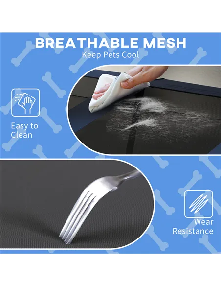 PawHut Cooling Raised Pet Bed w/ Washable Breathable Mesh, for Large Dogs, 106 x 76 x 94cm - Dark Blue