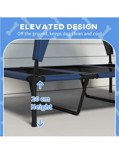 PawHut Cooling Raised Pet Bed w/ Washable Breathable Mesh, for Large Dogs, 106 x 76 x 94cm - Dark Blue