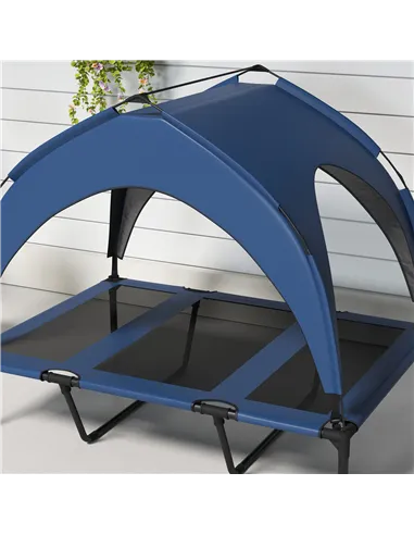 PawHut Cooling Raised Pet Bed w/ Washable Breathable Mesh, for Large Dogs, 106 x 76 x 94cm - Dark Blue