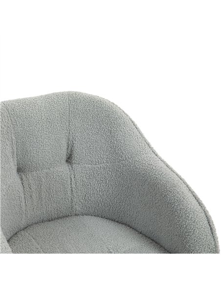 HOMCOM Teddy Fleece Swivel Office Chair - Grey