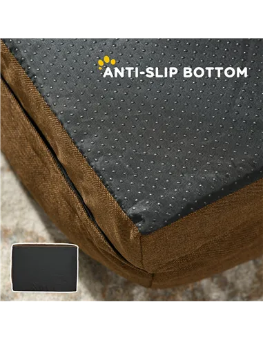 PawHut Calming Dog Bed Pet Mattress w/ Removable Cover, Anti-Slip Bottom, for Medium Dogs, 90L x 69W x 21Hcm - Brown