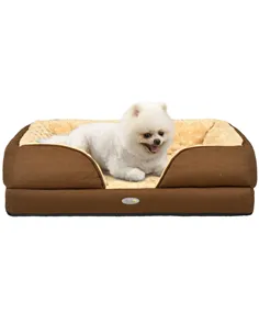 PawHut Calming Dog Bed Pet Mattress w/ Removable Cover, Anti-Slip Bottom, for Small Dogs, 70L x 50W x 18Hcm - Brown