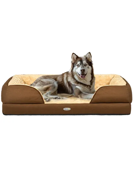 PawHut Calming Dog Bed Pet Mattress w/ Removable Cover, Anti-Slip Bottom, for Large Dogs, 120L x 80W x 22Hcm - Brown
